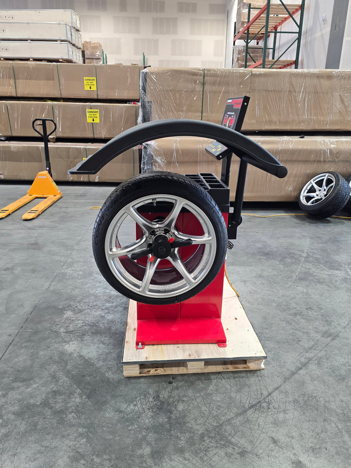 Model: W820 / The Olympic W820 Direct Drive Wheel Balancer / Computerized / Laser Equipped / 2D LCD Display / Motorized Shop Wheel Balancing Machine / 3-Year Warranty