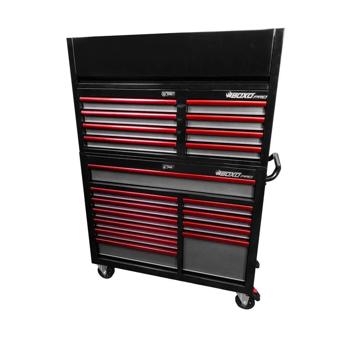 BoxoUSA Pro Series | 45" 19-Drawer Rolling Tool Box with 233-Piece Master Tool Set 45TBM-W-B