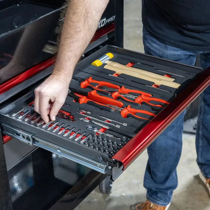 BoxoUSA Pro Series | 28" 3-Drawer Flip top Service Cart Tool Box UAS2603LM-W-B