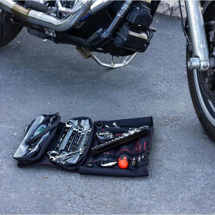 BoxoUSA Motorcycle Roll | 48-Piece Motorcycle Tool Kit PA925