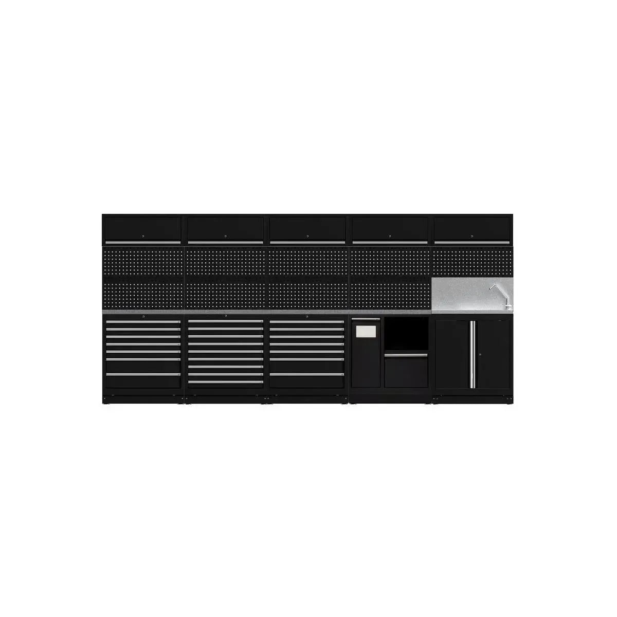 BoxoUSA OSM Pro Series | 170" 23-Piece Professional Organized Storage Modules Build Out | 24-Drawers, 6-Cabinets OSM-B10-S
