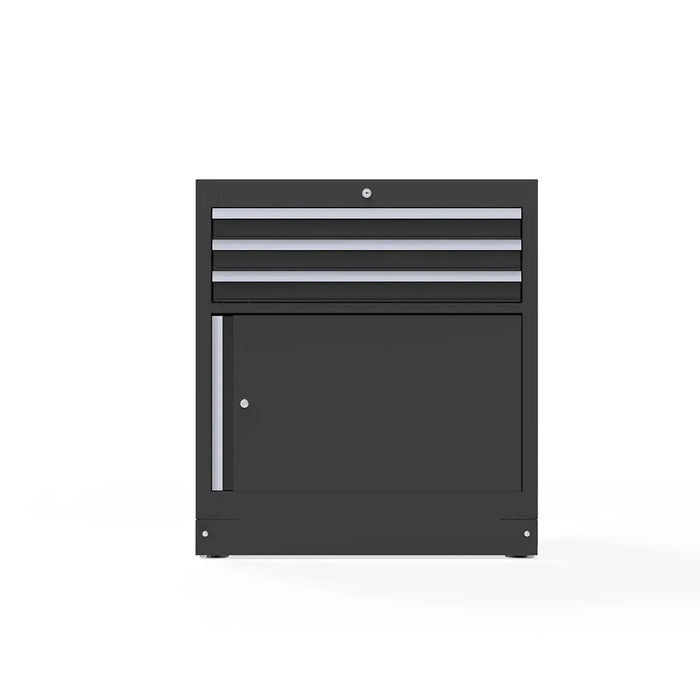 BoxoUSA OSM Pro Series | 34" 3-Drawer Cabinet with Front Door MST34A1031-RBK-S