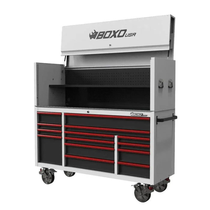 BoxoUSA Pro Series | 72" 14-Drawer Garage Top Rolling Tool Box 72TB-W-R