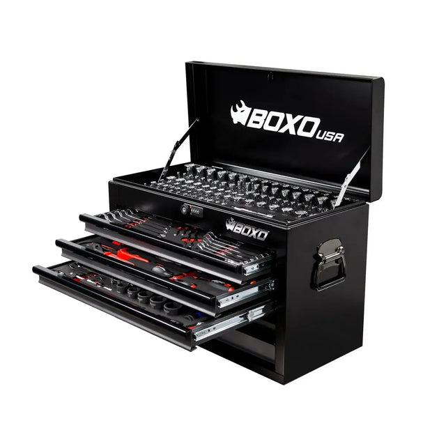 BoxoUSA UTV Box | 190-Piece Metric and SAE UTV Tool Set with 5-Drawer Hand Carry Tool Box UTVBX-BK