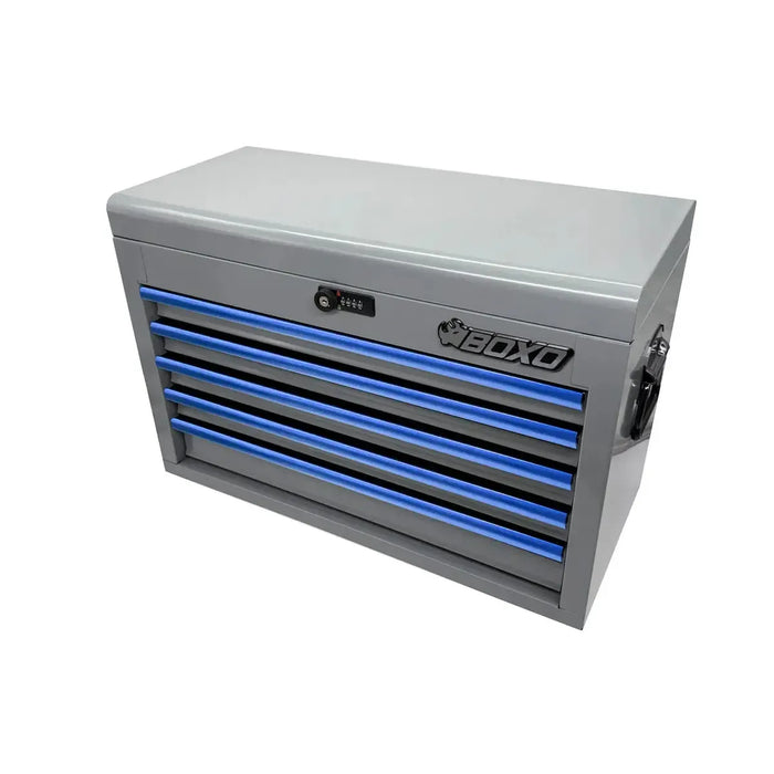 BoxoUSA 227-Piece Metric and SAE Combo 5-Drawer Hand Carry Tool Box ECC26501L-227GY-B