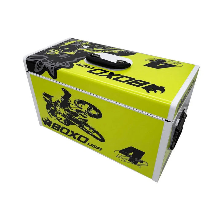 BoxoUSA MotoBox | Ricky Carmichael 3-Drawer Portable Tool Box with 103-Piece Metric Motorcycle Tool Set MOTOBX1-BK-RC2