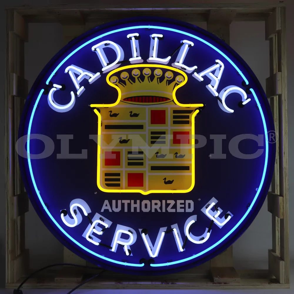 Model: O-9CADSR / Cadillac Neon Sign In 36 Inch Steel Can