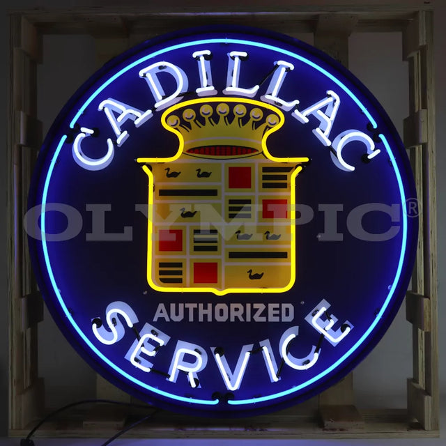 Model: O-9CADSR / Cadillac Neon Sign In 36 Inch Steel Can