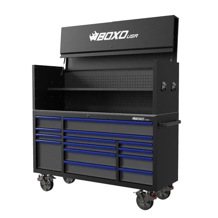 BoxoUSA Pro Series | 72" 14-Drawer Garage Top Rolling Tool Box 72TB-BK-B