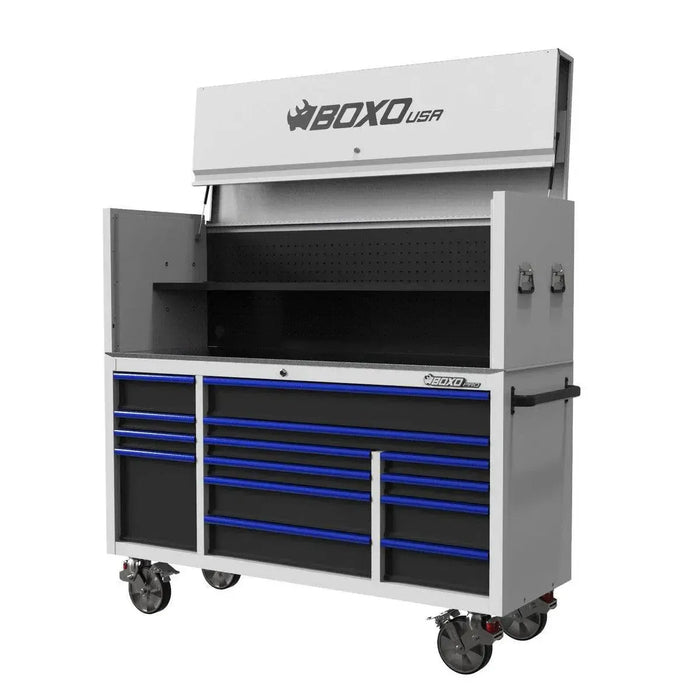 BoxoUSA Pro Series | 72" 14-Drawer Garage Top Rolling Tool Box 72TB-W-B