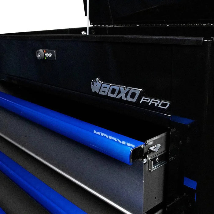 BoxoUSA Pro Series | 35" 5-Drawer Flip-Top Service Cart Tool Box with 233-Piece Master Tool Set 35FBM-BK-R