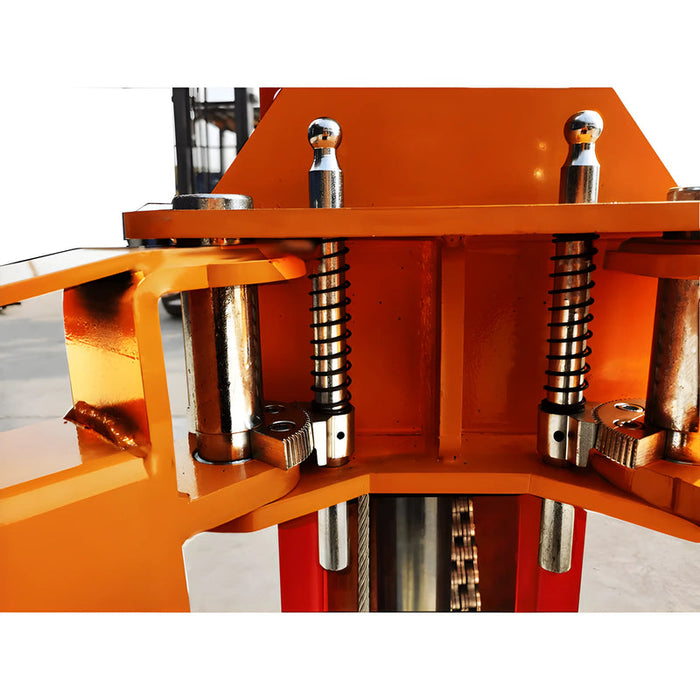 Close-up of Katool Vehicle Lift hydraulic mechanism showcasing springs and components