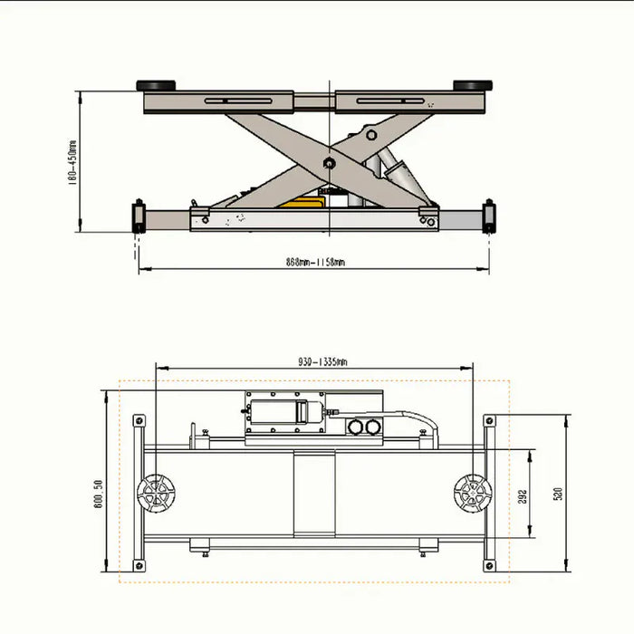 KT-RJ70 Rolling Jack 7000 lbs. Lifting Capacity (Fits KT-4H110, KT-4H950, and KT-4H850)