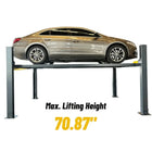 Katool KT-4H850 4 Post 8,500lb Heavy Duty Car Lift on a white background shown from the side with the text "Maximum Lifting Height of 70.87"