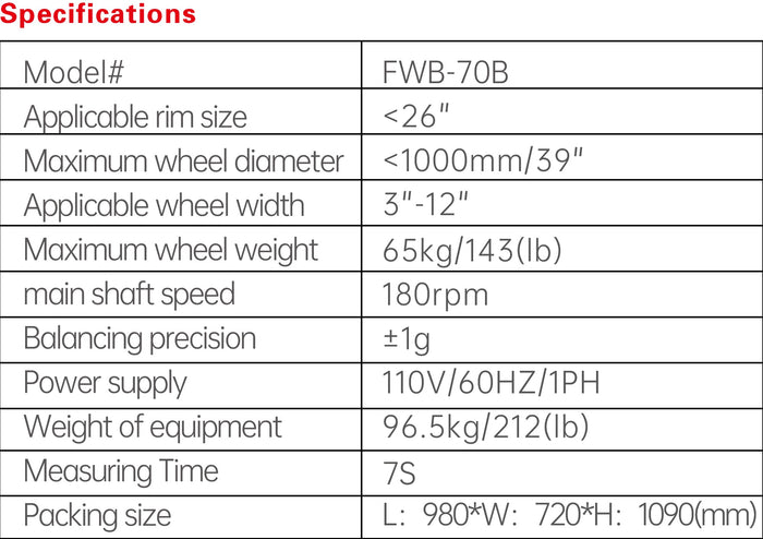 Fortisky Wheel Balancer FWB-70B