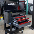 BoxoUSA Pro Series | 28" 3-Drawer Flip Top Service Cart Tool Box with 233-Piece Master Tool Set 28BM-W-B