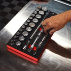 BoxoUSA 29-Piece 1/2" Drive Metric Socket Set | 1/3 Drawer EVA Foam BX235A-R2