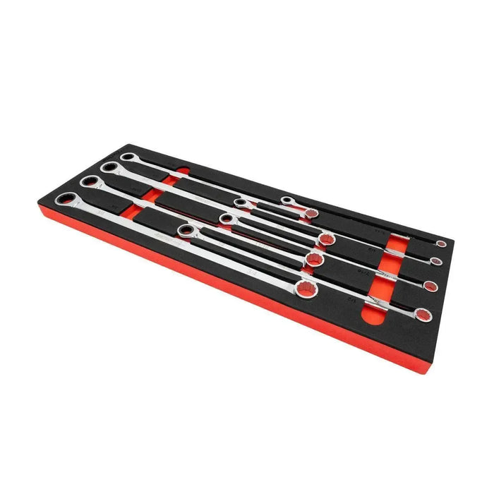 BoxoUSA 8-Piece SAE Extra Long Ratcheting Box Spanner Set | 1/2 Drawer EVA Foam BX874-R2