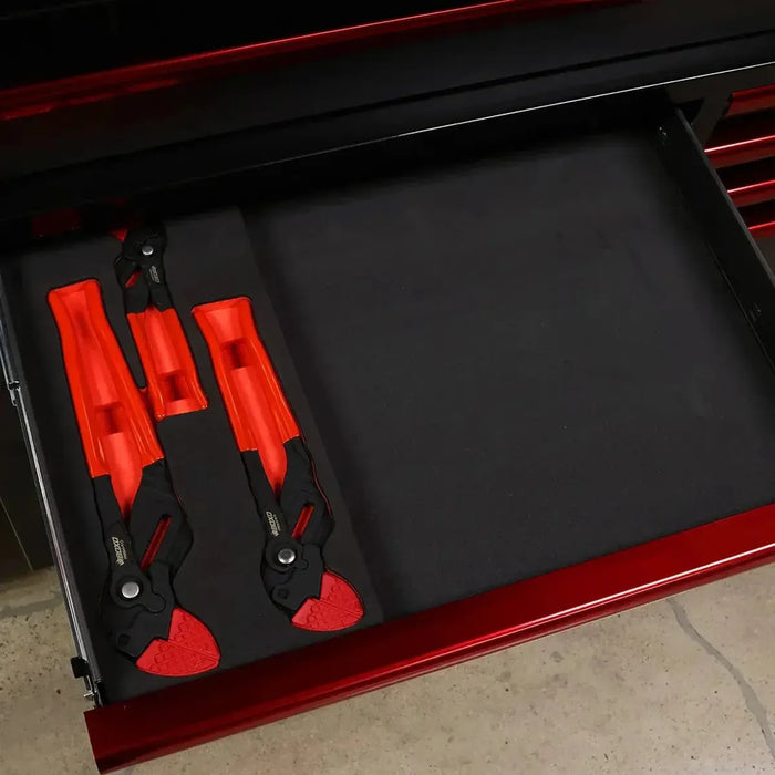 BoxoUSA 3-Piece Non-Marring Plier Wrench Set | 1/3 Drawer EVA Foam BX931-R