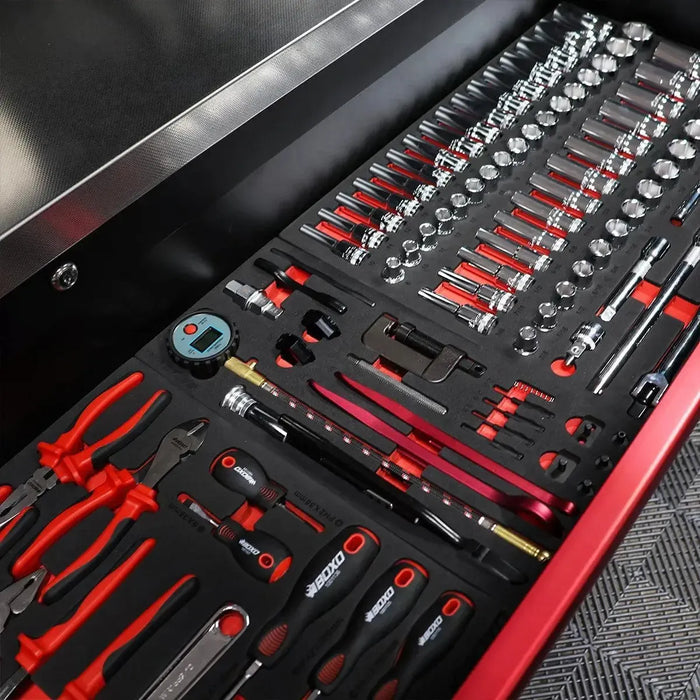 BoxoUSA 21-Piece Specialty Moto Tool Set | 1/3 Drawer EVA Foam BX936-R