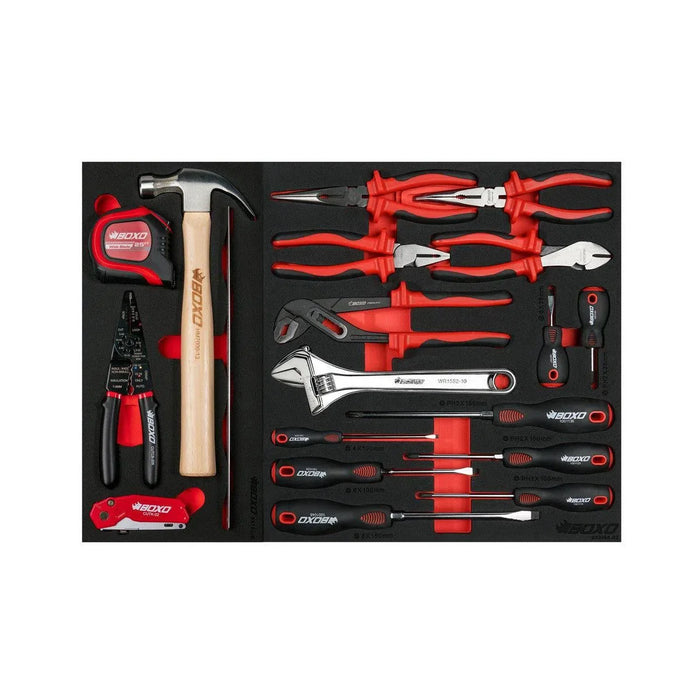 BoxoUSA Pro Series | 45" 11-Drawer Rolling Tool Box with 233-Piece Master Tool Set 45BM-W-R