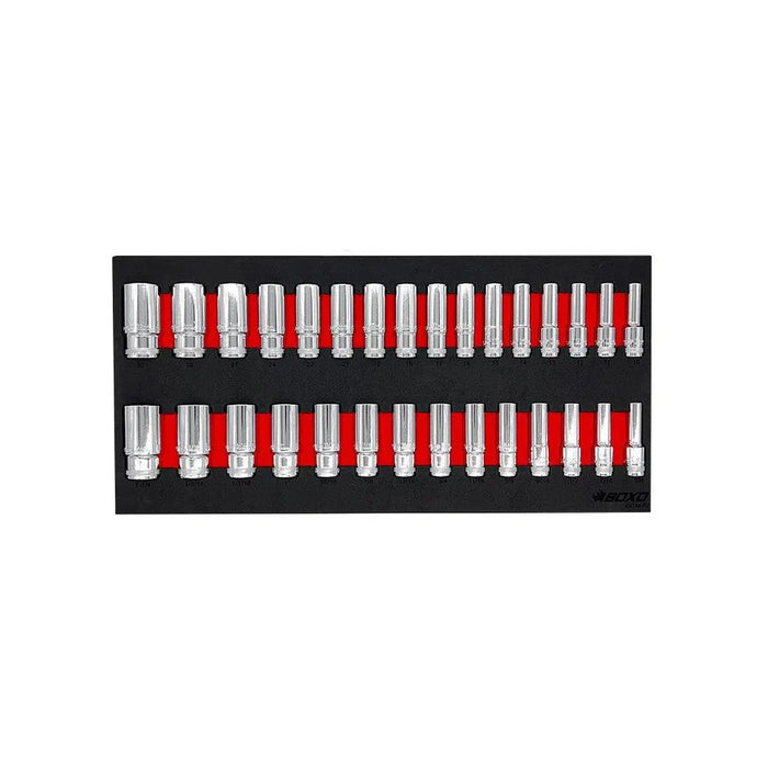 BoxoUSA 238-Piece Metric and SAE Combo 5-Drawer Hand Carry Tool Box ECC26501L-238SBK