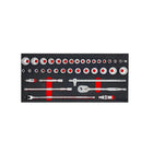 BoxoUSA 227-Piece Metric and SAE Combo 5-Drawer Hand Carry Tool Box ECC26501L-227SBK