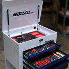 BoxoUSA Pro Series | 28" 3-Drawer Flip-Top Service Cart with 160-Piece Quick Service Master Tool Set 28BQS-BK-R
