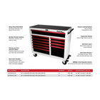 BoxoUSA Pro Series | 45" 11-Drawer Rolling Tool Box UAT450111LM-W-R