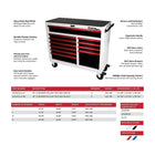 BoxoUSA Pro Series | 45" 19-Drawer Rolling Tool Box with 233-Piece Master Tool Set 45TBM-W-B