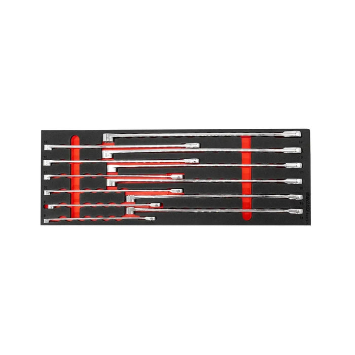 BoxoUSA 12-Piece Metric Extra Long Ratcheting Box Spanner Set | 1/2 Drawer EVA Foam BX873-R2