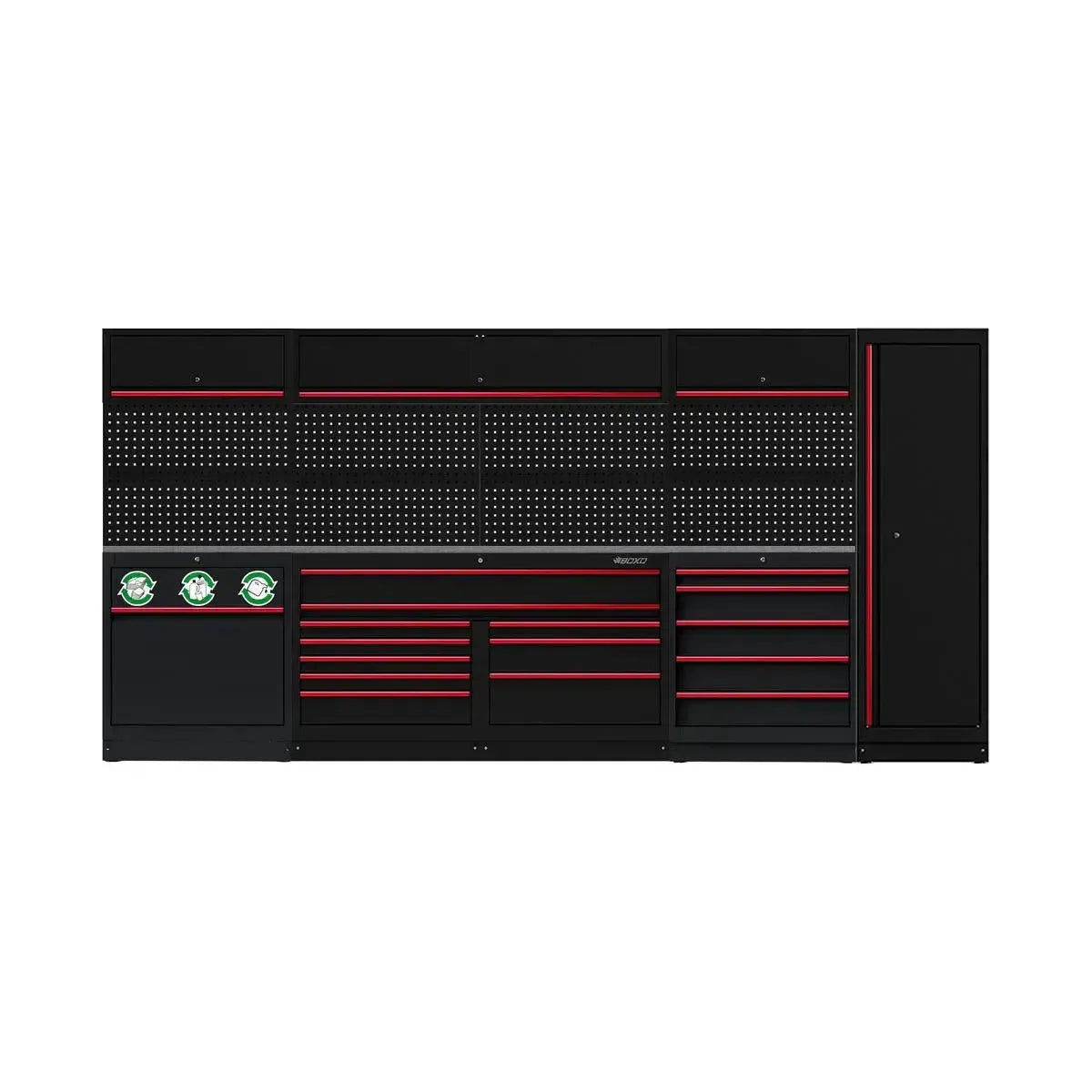 BoxoUSA OSM Pro Series | 160" 18-Piece Professional Organized Storage Modules Build Out | 15-Drawers, 4-Cabinets OSM-B11-R