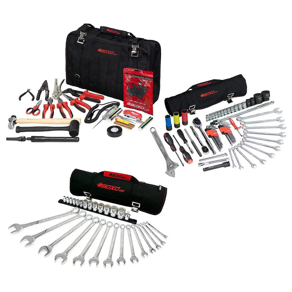 BoxoUSA Off-Road Bag Combo | 108-Piece Off-Road Tool Bag and SAE Tool Roll 