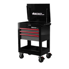 BoxoUSA Pro Series | 28" 3-Drawer Flip top Service Cart Tool Box UAS2603LM-BK-R