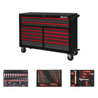 BoxoUSA Pro Series | 53" 12-Drawer Rolling Tool Box with 233-Piece Master Tool Set 53BM-BK-R