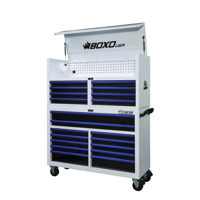 BoxoUSA Pro Series | 53" 20-Drawer Rolling Tool Box 53TB-W-B