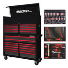 BoxoUSA Pro Series | 53" 20-Drawer Rolling Tool Box with 233-Piece Master Tool Set 53TBM-BK-R