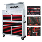 BoxoUSA Pro Series | 53" 20-Drawer Rolling Tool Box with 233-Piece Master Tool Set 53TBM-W-R