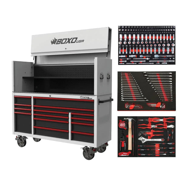 Pro Series | 72" 14-Drawer Garage Top Rolling Tool Box with 233-Piece Master Tool Set
