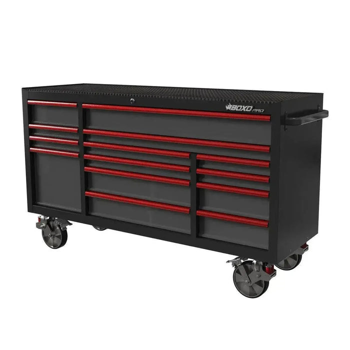 BoxoUSA Pro Series | 72" 14-Drawer Rolling Tool Box UATD7214-BK-R