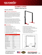Model: Olympic 2PCFHD-12 / 12,000‐lb. HDXL / Symmetric Post / Clear floor / Single Point Lock Release / 3-Stage Arms / 3-Stage Foot Pads / 174″ H X 156″ W / 10-Year Warranty / SHIPS FREE!
