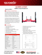 Model: Olympic 4PML-9 / 9,000 lb. Portable Maintenance & Storage Lift / 108″ W X 198″ L / 10-Year Warranty / SHIPS FREE!