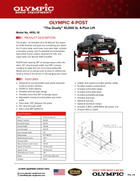 Model: Olympic 4PXL-10 / “The Dually” Portable 10,000 lb. Maintenance & Storage Lift / Adjustable Width Runway / 84″ Storage Space / 125″ Between Posts / 229″ Platform Length / 10-Year Warranty / SHIPS FREE!