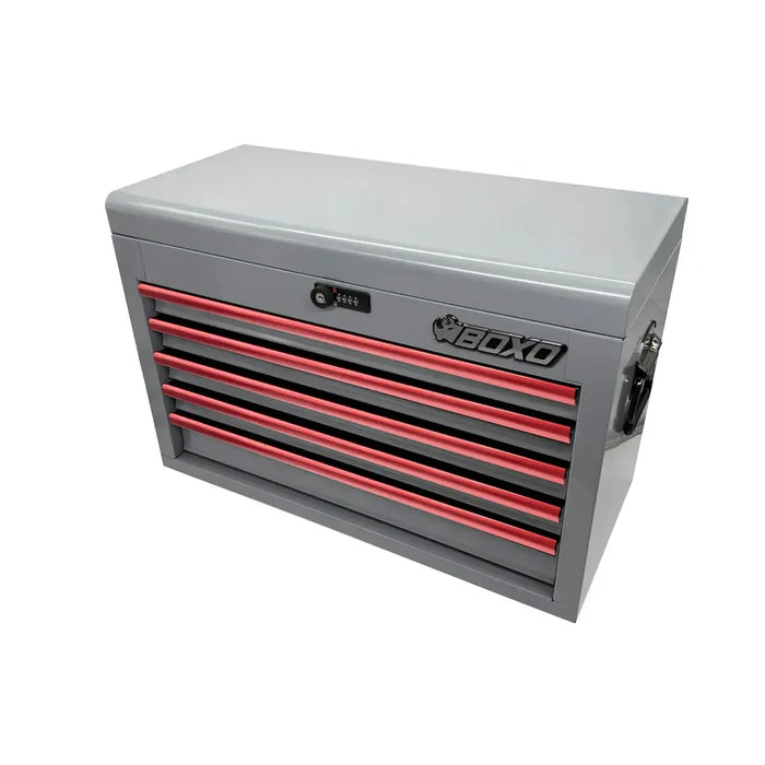 BoxoUSA 238-Piece Metric and SAE Combo 5-Drawer Hand Carry Tool Box ECC26501L-238GY-R