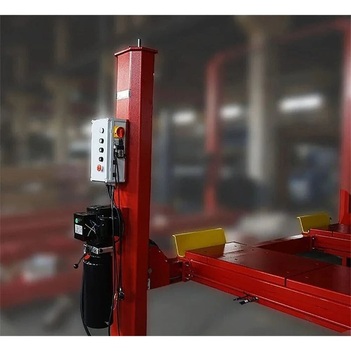 Control box and hydraulic power unit mounted on the powerside column