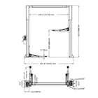 Dimensions diagram with printed measurements: 141.1 inch height, 134.6 inch width, 70.8 inch lift