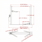 Katool KT H105 Two Post Lift measurements