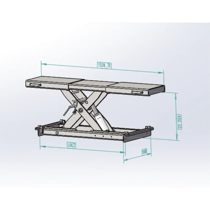 Katool KT-RJ50 Rolling Jack 5000 lbs Lifting Capacity Measurements