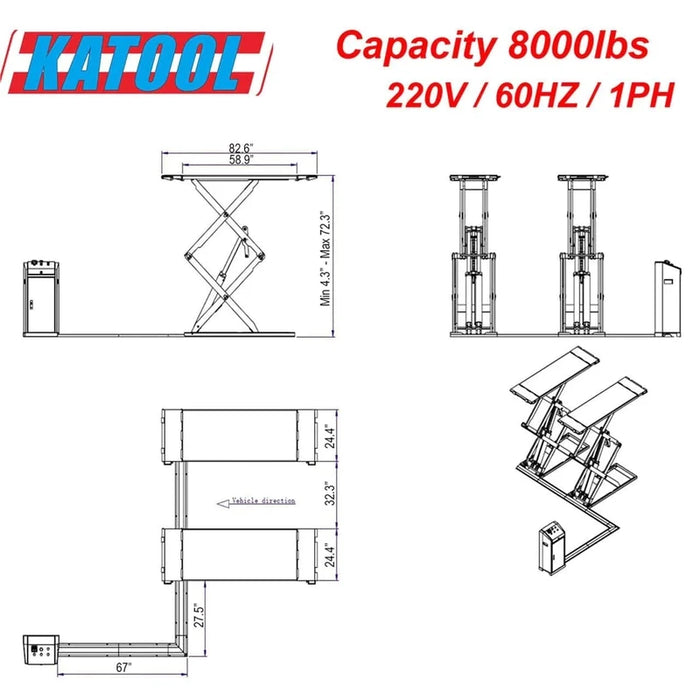 Katool KT-X95 Full Rise Scissor Lift Specifications