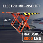 Katool X90E 8000 lbs Electric Mid Rise Scissor Lift Measurement